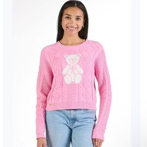 Simply Southern  Teddy Bear Pink Knit Sweater